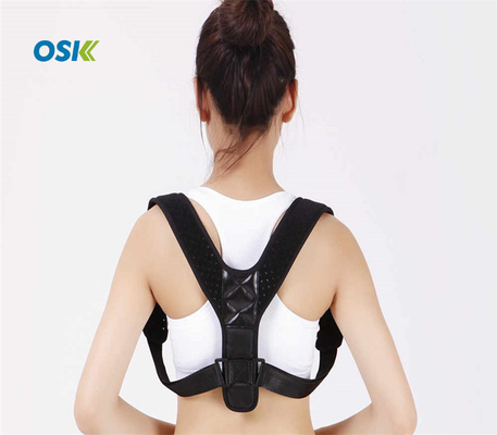 Black Shoulder Posture Support Brace Adjustable Lightweight Breathable